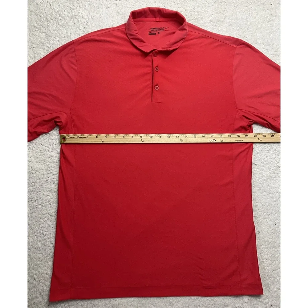 Nike Golf Dri Fit Mens Red Short Sleeve Polo Shirt Size L